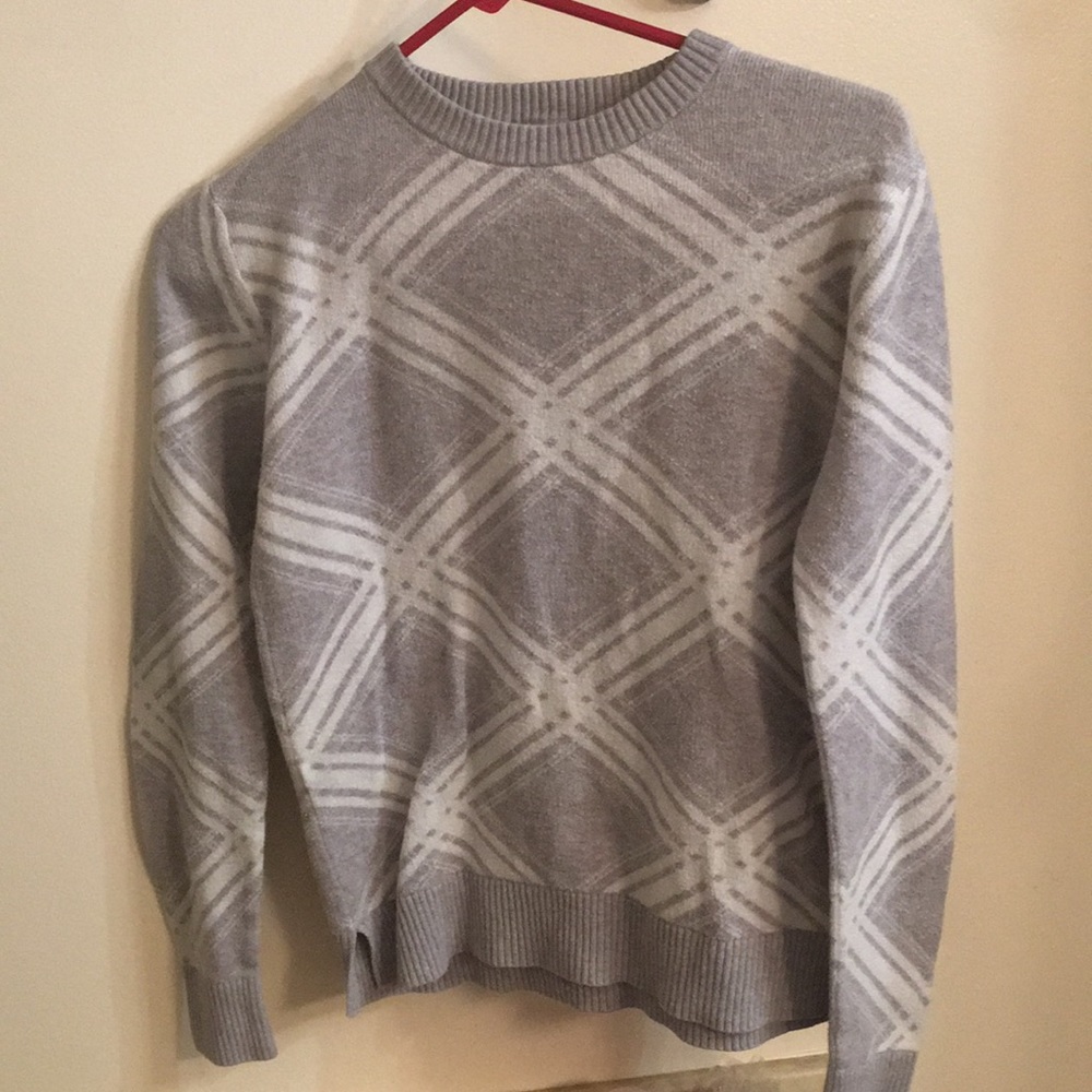 Grey and white sweater